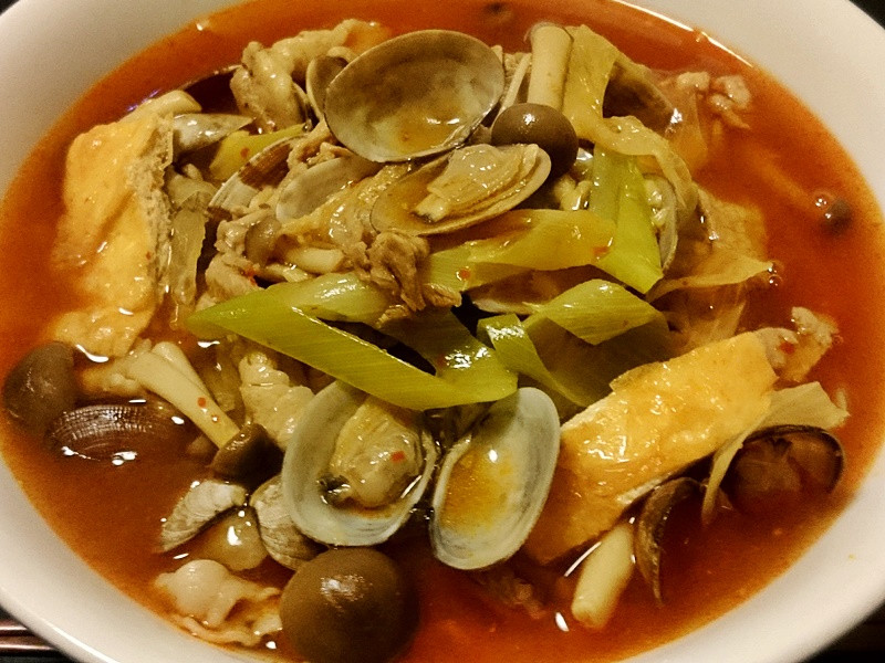 アサリと豚肉の酸辣にゅうめん
