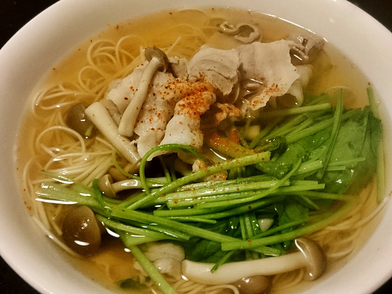 水菜と豚肉のにゅうめん