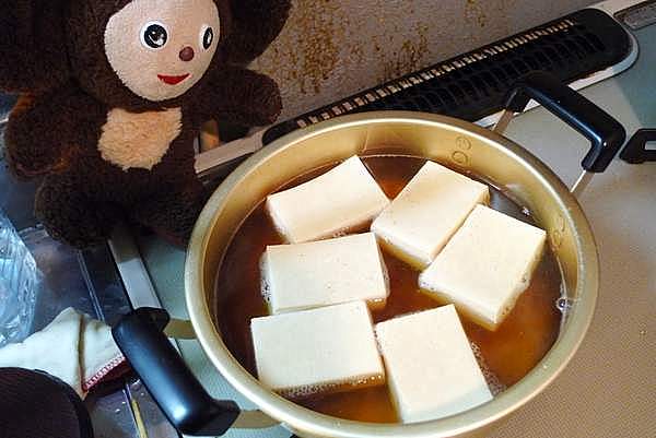 高野豆腐とインゲンの煮物