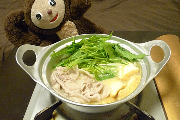 豚と水菜の白みそ鍋
