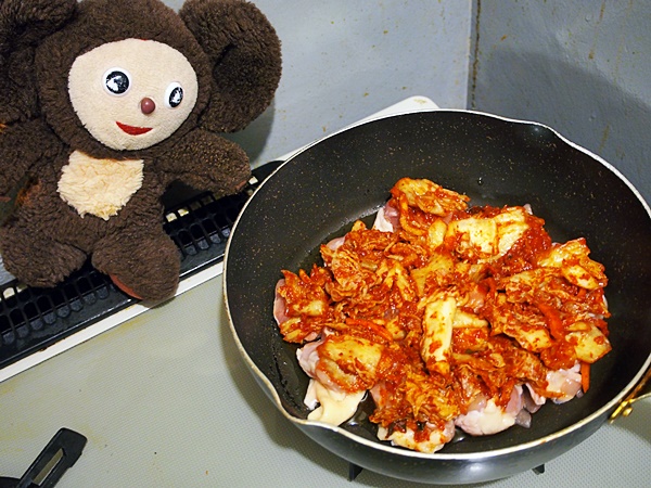 鶏肉とたっぷり野菜のキムチ味噌焼き 作り方