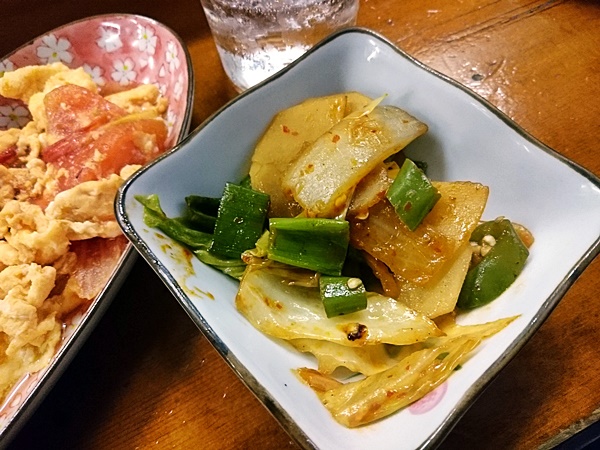 青唐辛子とジャガイモの炒め物