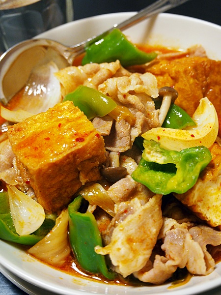 キムチ味の家常豆腐