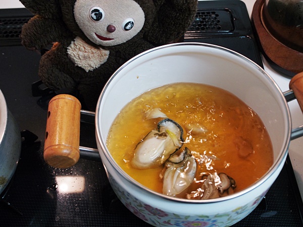 牡蠣と水菜の吸い物・在日コリアン風 作り方